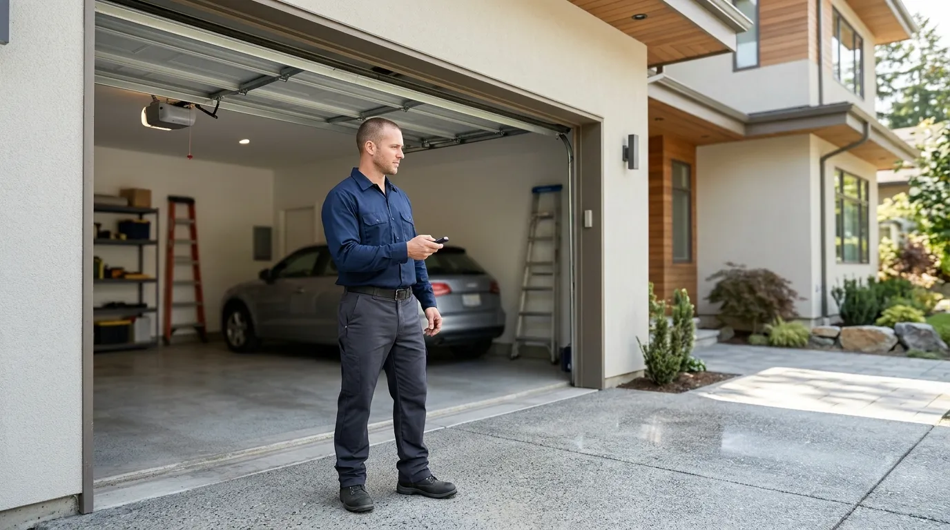 Modern flush garage door